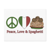 Peace, Love & Spaghetti postcards by countrykitchen Peace, Love & Spaghetti postcards