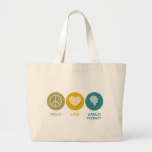 Peace Love Speech Therapy Canvas Bag
