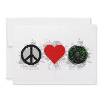 Peace Love Speed  Emblem 1 Custom Invitation
