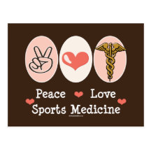 Peace Love Sports Medicine Postcard
