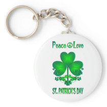 Peace Love St. Patrick's Day Key Chains