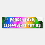 Peace Love Staffordshire Terriers Bumper Sticker
