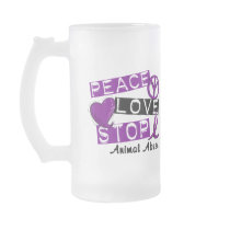 PEACE LOVE STOP Animal Abuse mugs by awarenessgifts PEACE LOVE STOP Animal Abuse mugs