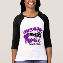 PEACE LOVE STOP Animal Abuse t-shirts