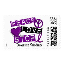 PEACE LOVE STOP Domestic Violence T-Shirts Postage