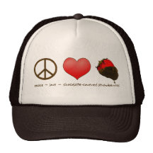 Peace Love Strawberries Hats