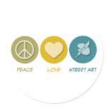Peace Love Street Art Sticker
