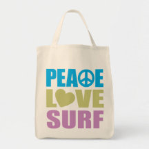 Peace Love Surf Canvas Bags