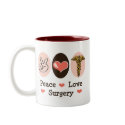 Peace Love Surgery Surgeon Cup mugs