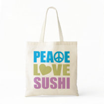 Peace Love Sushi Canvas Bags