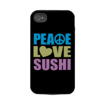 Peace Love Sushi Tough Iphone 4 Cover