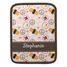 Peace Love Sushi iPad Sleeve iPad 2 and 1