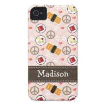 Peace Love Sushi iPhone 4 4s Case-Mate Cover iPhone 4 Cover