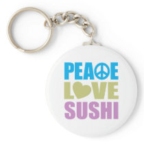 Peace Love Sushi Keychain