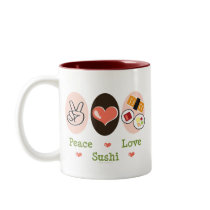 Peace Love Sushi Mug