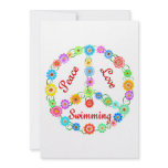 Peace Love Swimming Personalized Invites