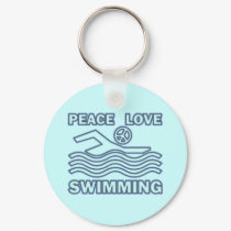PEACE LOVE SWIMMING keychains