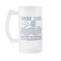 PEACE LOVE SWIMMING mugs