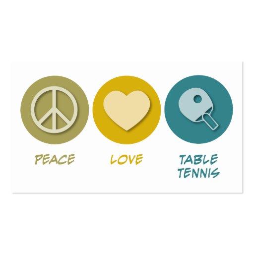 Peace Love Table Tennis Business Card (back side)