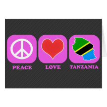 Peace Love Tanzania Greeting Cards