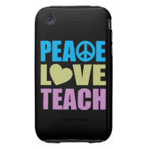 Peace Love Teach Iphone 3 Tough Cover