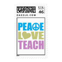 Peace Love Teach Postage Stamps