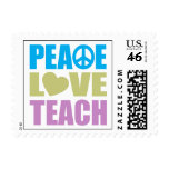 Peace Love Teach Postage Stamp