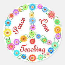 PEACE LOVE TEACHING STICKER