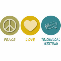 Peace Love Technical and Business Writing photo sculptures
