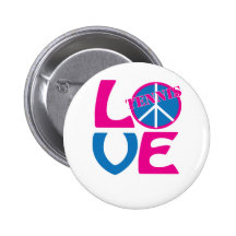 Peace, Love, Tennis Apparel and Gifts Buttons