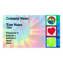 Peace, Love, Tennis Business Cards