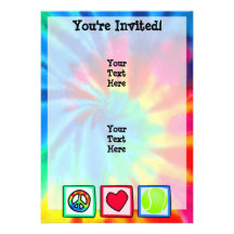 Peace, Love, Tennis Custom Invite