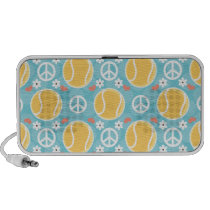 Peace Love Tennis Doodle Speakers