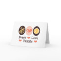 Peace Love Tennis Greeting Card by SportyTeesGifts Peace Love Tennis Greeting Card