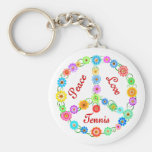 Peace Love Tennis Key Chain