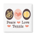Peace Love Tennis Magnet by SportyTeesGifts Peace Love Tennis Magnet