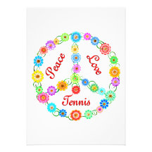Peace Love Tennis Personalized Announcement