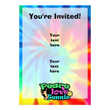 Peace, Love, Tennis; Retro Custom Invite