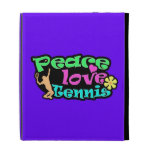 Peace, Love, Tennis; Retro iPad Folio Cover