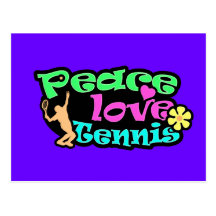 Peace, Love, Tennis; Retro Postcards
