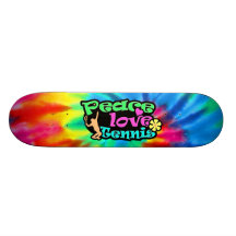 Peace, Love, Tennis; Retro Skateboard Deck