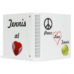 Peace Love Tennis, Tennis at <3 3 Ring Binder