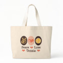 Peace Love Tennis Tote Bag by SportyTeesGifts Peace Love Tennis Tote Bag