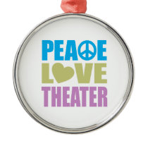 Peace Love Theater Christmas Tree Ornaments
