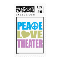 Peace Love Theater Postage Stamp