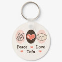 Peace Love Tofu Keychain keychain