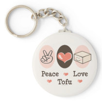Peace Love Tofu Keychain