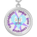 Peace Love Tolerance Compassion necklaces