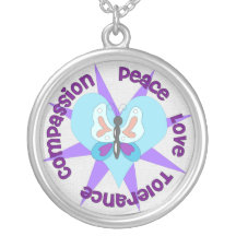 Peace Love Tolerance Compassion Personalized Necklace