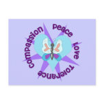Peace Love Tolerance Compassion Post Cards